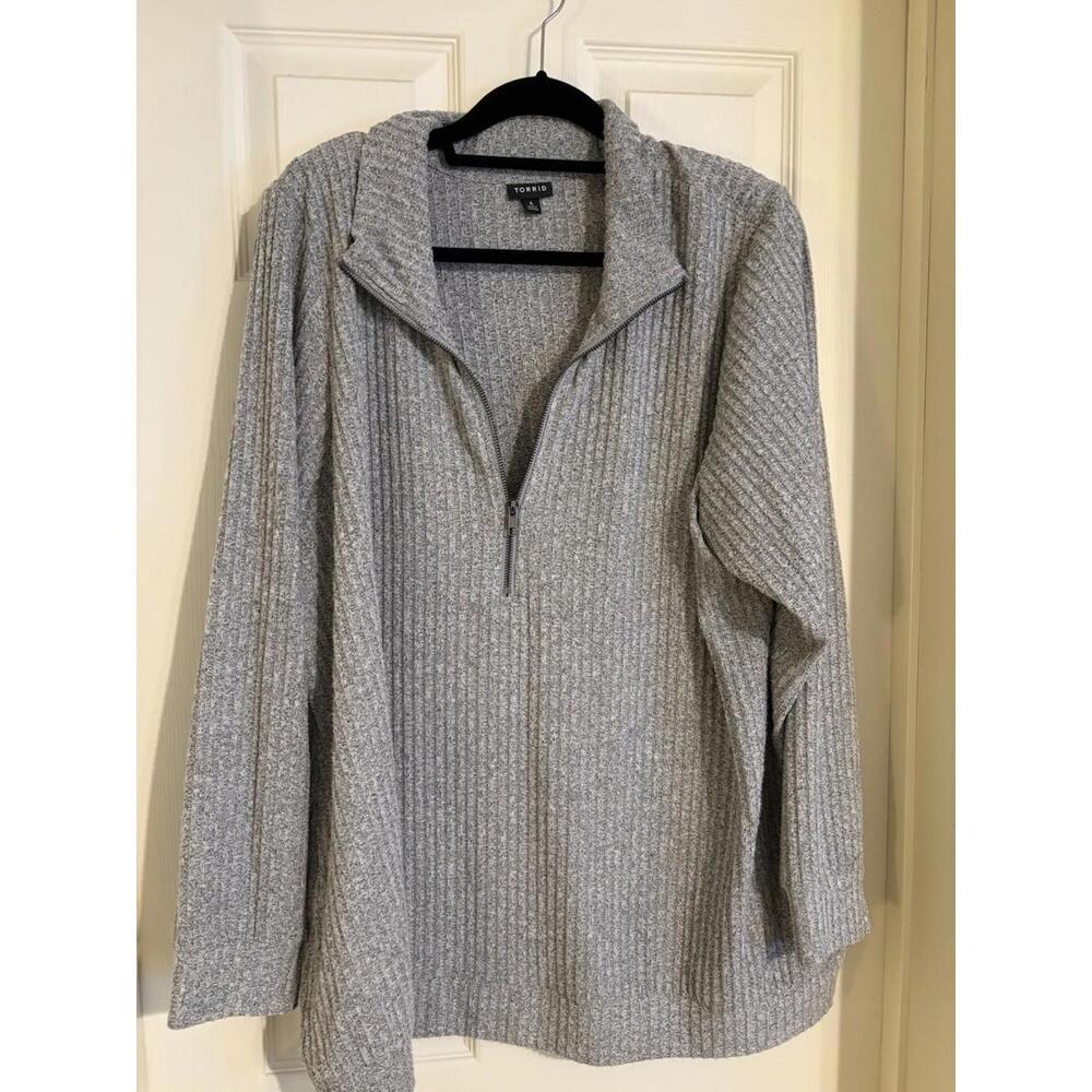 Torrid 4x 1/2 Zip Pullover Sweater Long Sleeved Gray